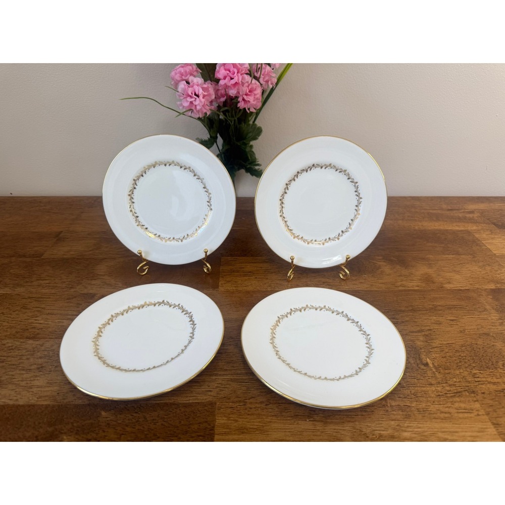 Coalport Coronet Bone China Dessert‎ Plates Gold Trim England Set Vintage Tea